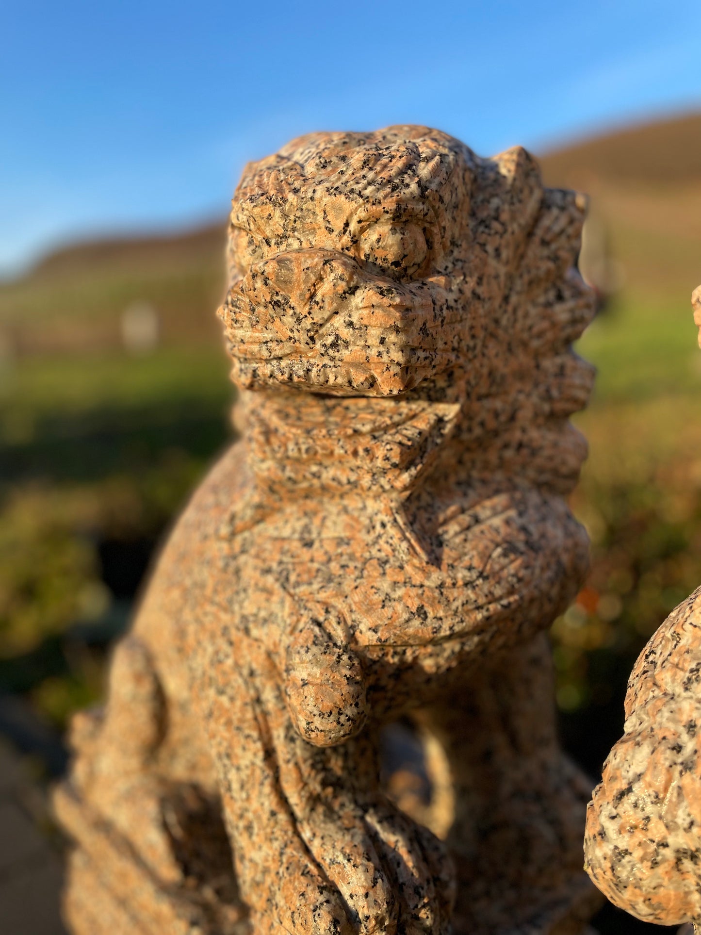 Tempelhunde aus massivem Granit (Paar)